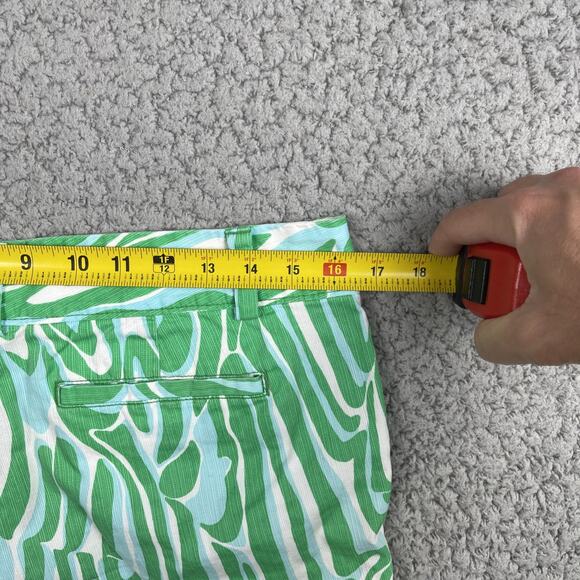 Lilly Pulitzer Chipper Bermuda Shorts Blue Green Size 6 Golf Chino - Picture 6 of 9